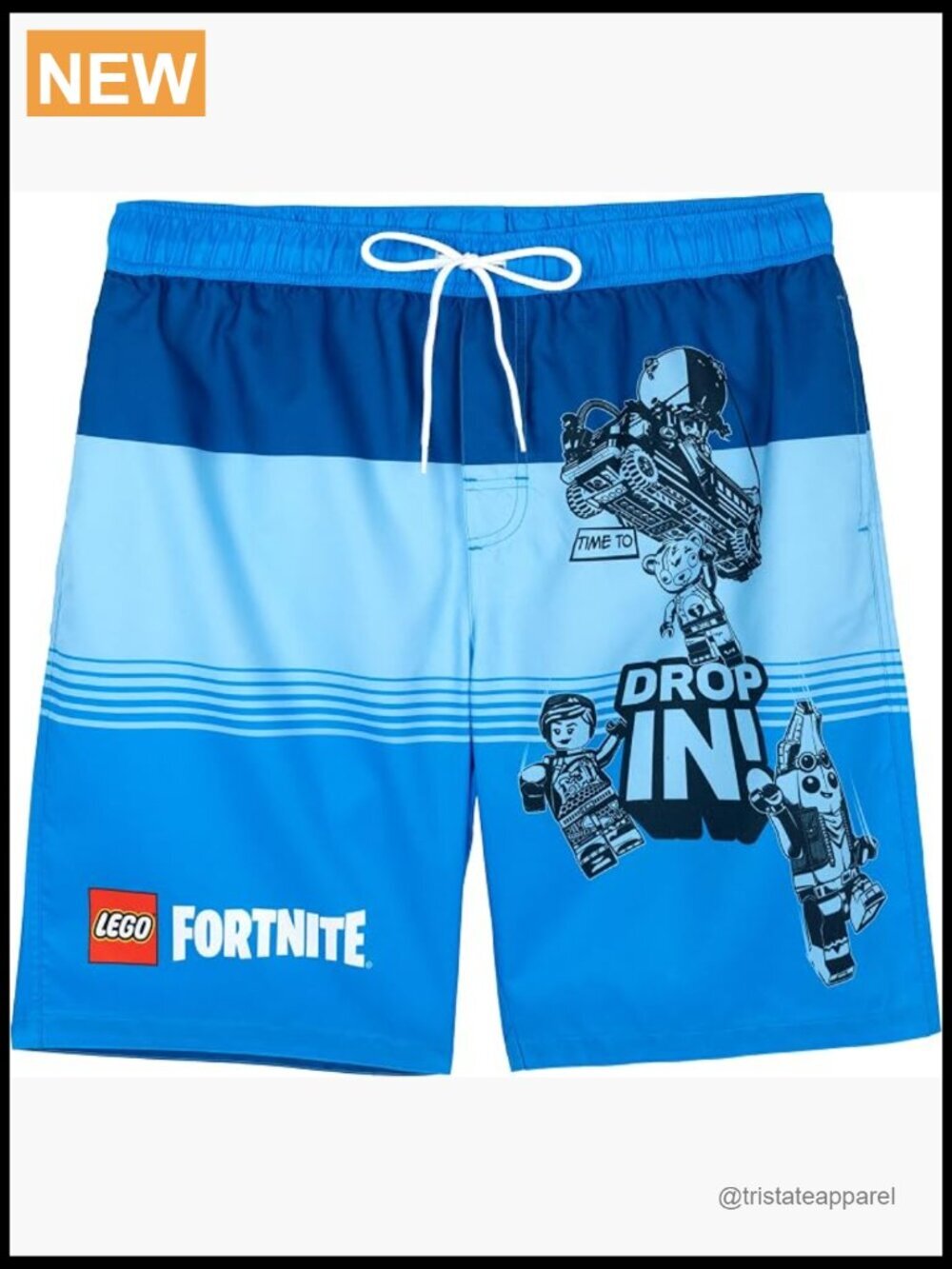 LEGO Fortnite Bathing Suit UPF 50+ Striped Swim Trunks Quick Dry